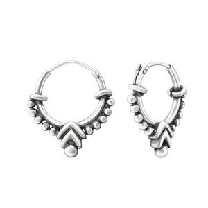 Sterling Silver Bali Hoop Earrings 12mm​​